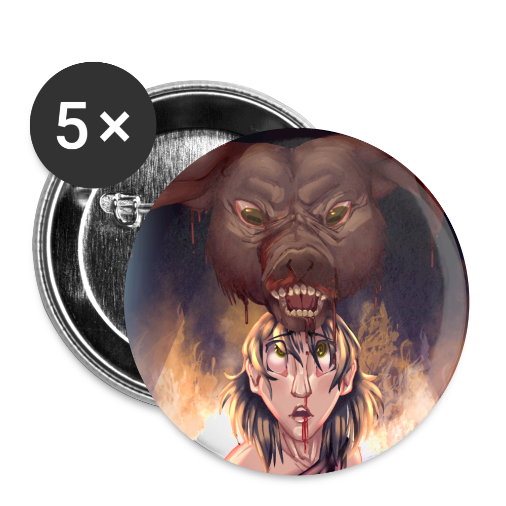 Lord of the Flies Buttons 2.2'' (5-pack) - white