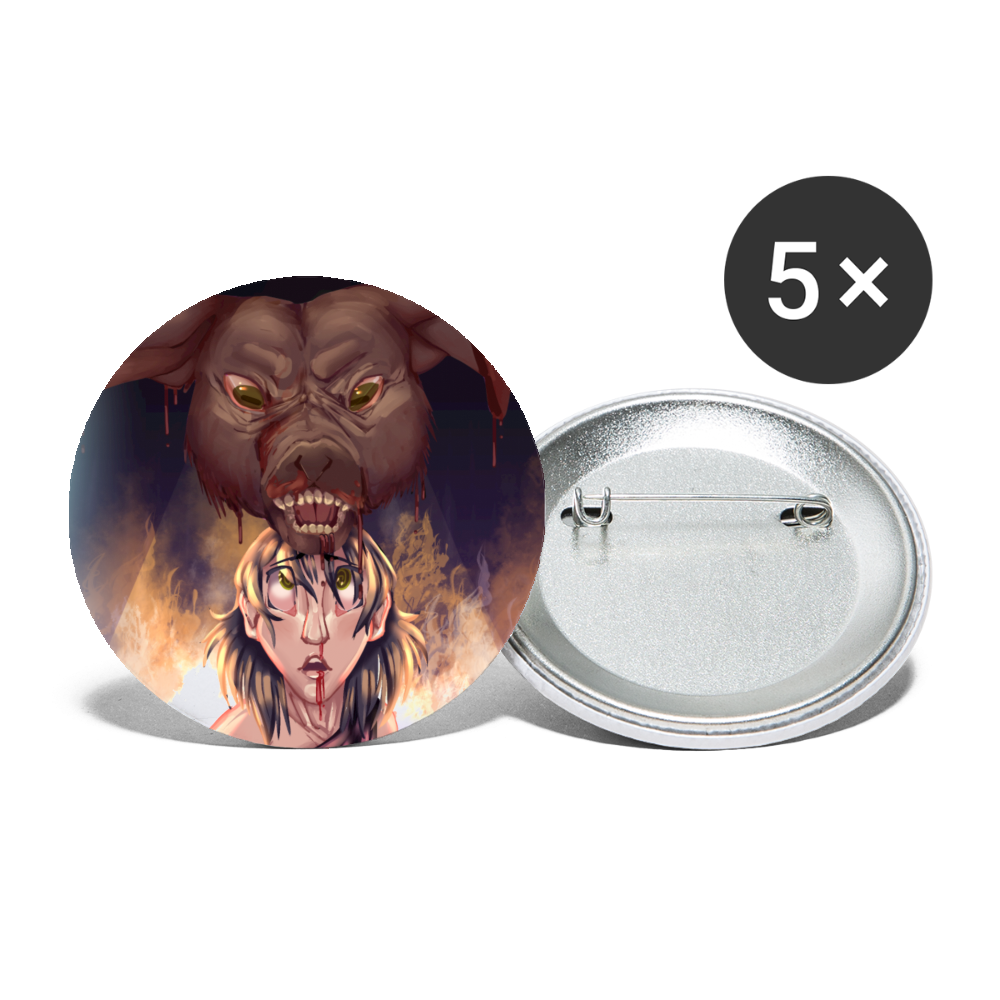 Lord of the Flies Buttons 2.2'' (5-pack) - white